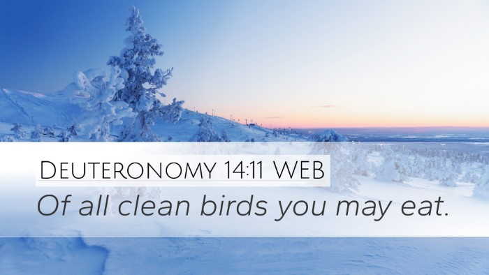 Deuteronomy 14:11 WEB Desktop Wallpaper - Of all clean birds you may - Desktop Bible Verse Wallpaper