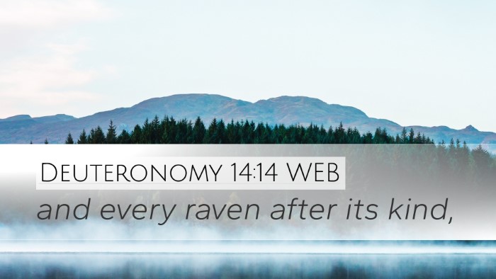 Deuteronomy 14:14 WEB Desktop Wallpaper - and every raven after its - Desktop Bible Verse Wallpaper