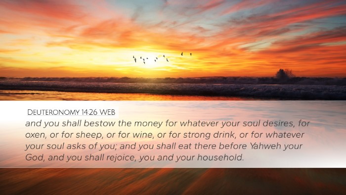 Deuteronomy 14:26 WEB Bible Verse Image