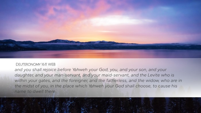 Deuteronomy 16:11 WEB Bible Verse Image