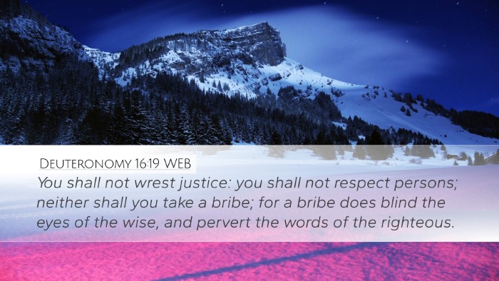 Deuteronomy 16:19 WEB Bible Verse Image