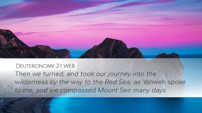 Deuteronomy 2:1 WEB Desktop Wallpaper - Then we turned, and took our journey into the - Desktop Bible Verse Wallpaper
