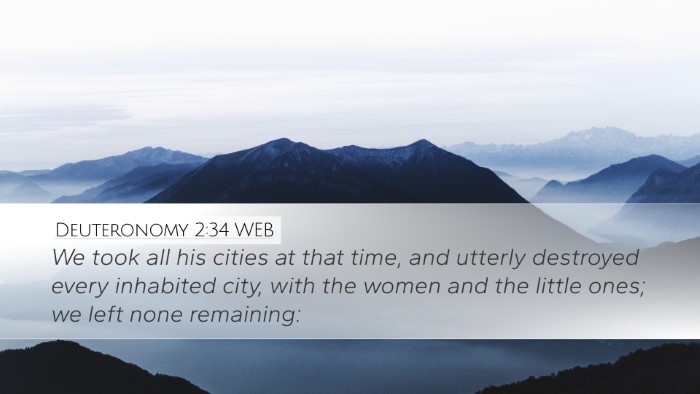 Deuteronomy 2:34 WEB Bible Verse Image