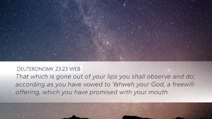 Deuteronomy 23:23 WEB Bible Verse Image