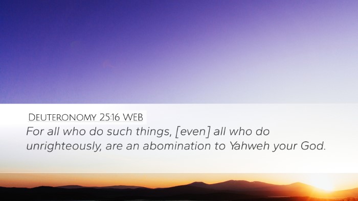Deuteronomy 25:16 WEB Bible Verse Image