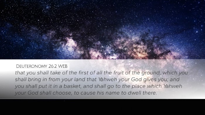 Deuteronomy 26:2 WEB Bible Verse Image