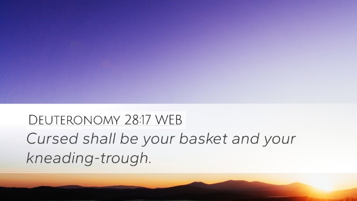 Deuteronomy 28:17 WEB Desktop Wallpaper - Cursed shall be your basket and your - Desktop Bible Verse Wallpaper