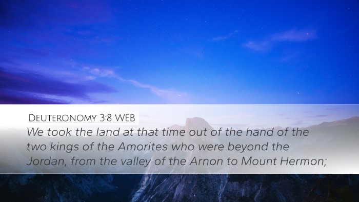 Deuteronomy 3:8 WEB Bible Verse Image