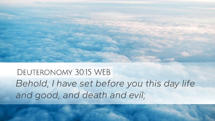Deuteronomy 30:15 WEB Bible Verse Image