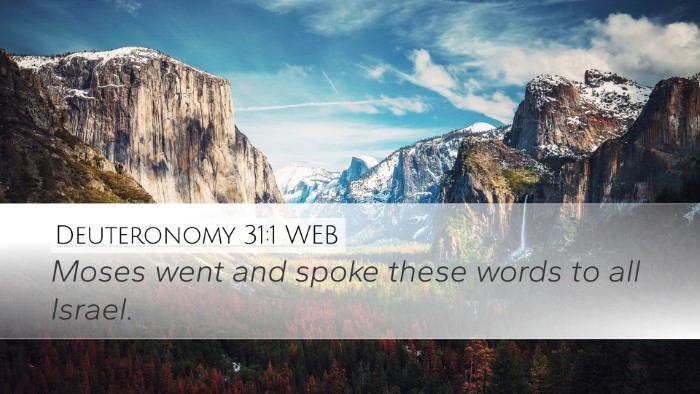 Deuteronomy 31:1 WEB Desktop Wallpaper - Moses went and spoke these words to all - Desktop Bible Verse Wallpaper