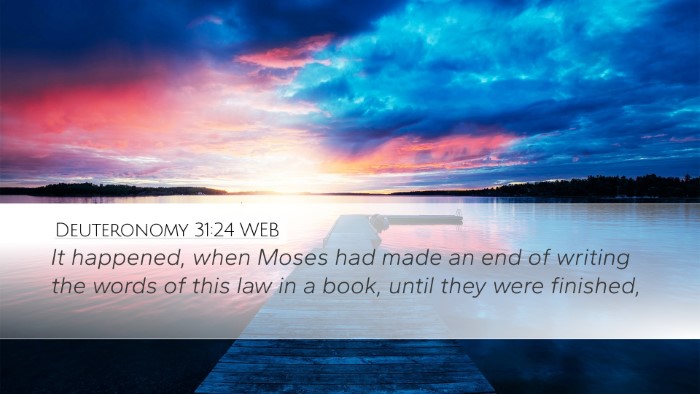 Deuteronomy 31:24 WEB Bible Verse Image