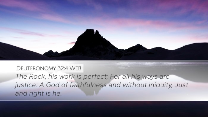 Deuteronomy 32:4 WEB Bible Verse Image