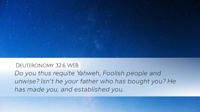Deuteronomy 32:6 WEB Bible Verse Image
