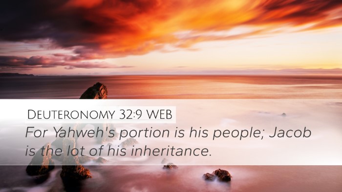 Deuteronomy 32:9 WEB Bible Verse Image