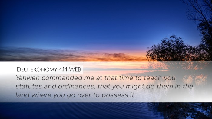 Deuteronomy 4:14 WEB Bible Verse Image
