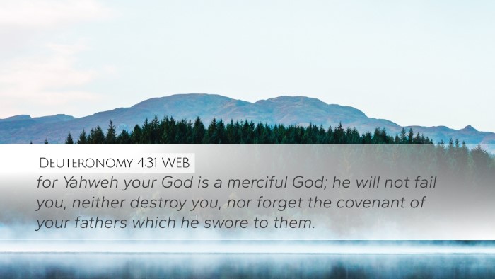 Deuteronomy 4:31 WEB Bible Verse Image