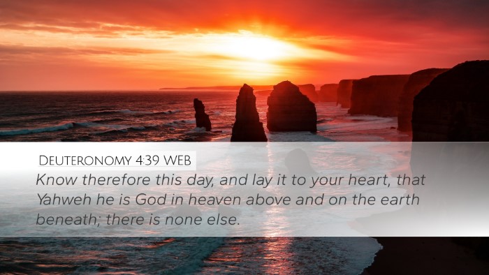 Deuteronomy 4:39 WEB Bible Verse Image