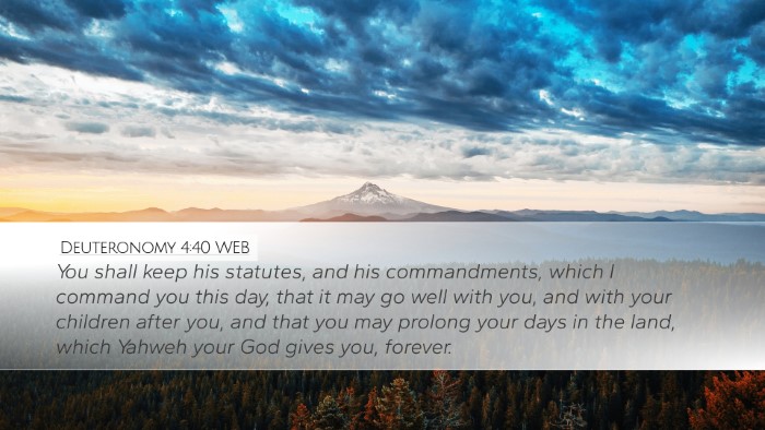Deuteronomy 4:40 WEB Bible Verse Image