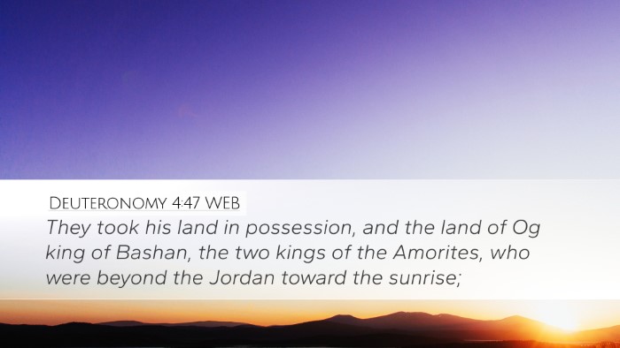 Deuteronomy 4:47 WEB Bible Verse Image