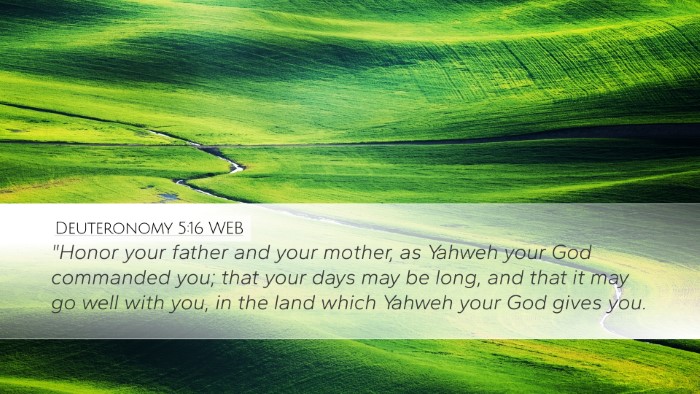 Deuteronomy 5:16 WEB Bible Verse Image