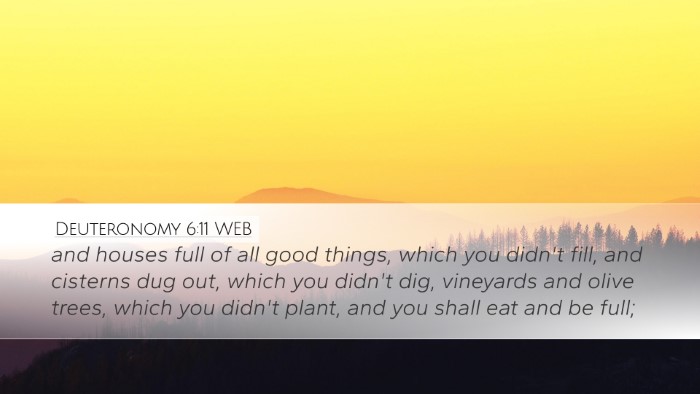 Deuteronomy 6:11 WEB Bible Verse Image