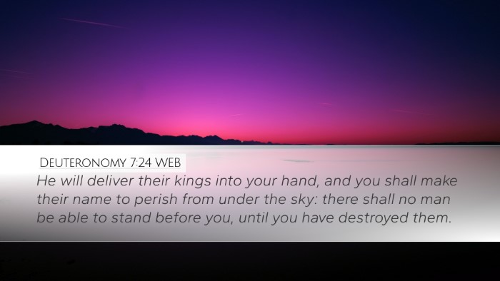 Deuteronomy 7:24 WEB Bible Verse Image