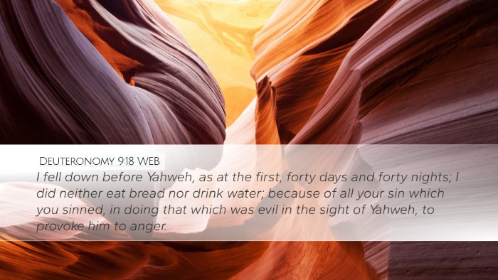 Deuteronomy 9:18 WEB Bible Verse Image