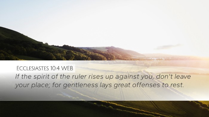 Ecclesiastes 10:4 WEB Bible Verse Image