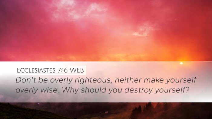 Ecclesiastes 7:16 WEB Bible Verse Image