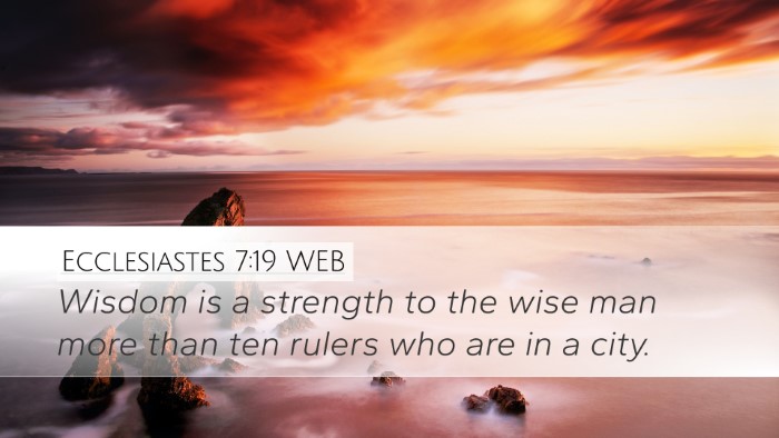 Ecclesiastes 7:19 WEB Bible Verse Image