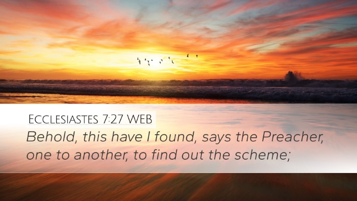 Ecclesiastes 7:27 WEB Bible Verse Image