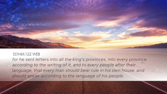 Esther 1:22 WEB Bible Verse Image