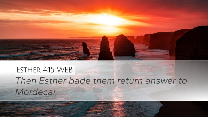 Esther 4:15 WEB Desktop Wallpaper - Then Esther bade them return answer to - Desktop Bible Verse Wallpaper