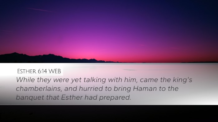 Esther 6:14 WEB Bible Verse Image