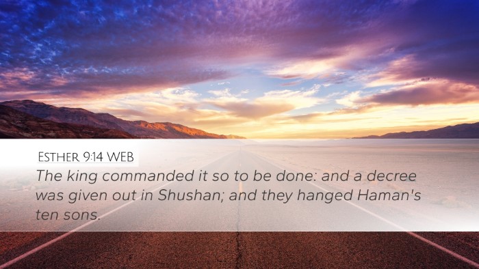 Esther 9:14 WEB Desktop Wallpaper - The king commanded it so to be done: and a decree - Desktop Bible Verse Wallpaper
