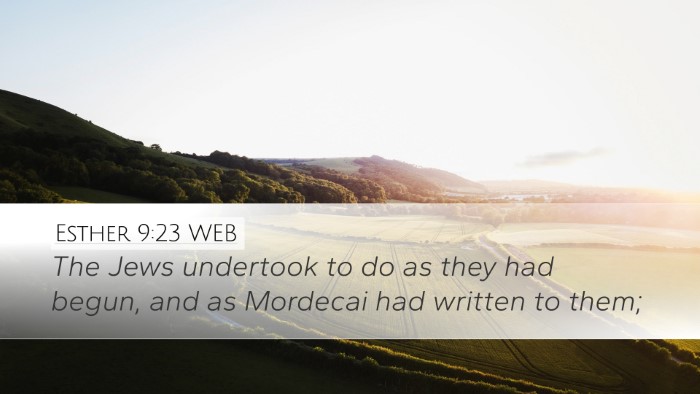 Esther 9:23 WEB Desktop Wallpaper - The Jews undertook to do as they had begun, and - Desktop Bible Verse Wallpaper