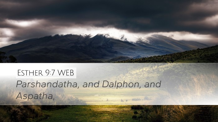 Esther 9:7 WEB Bible Verse Image