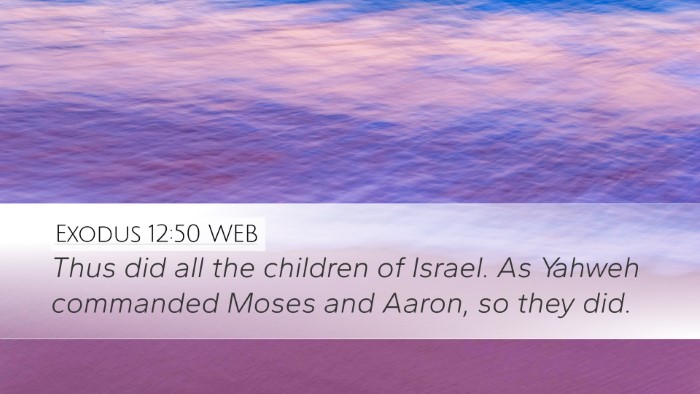 Exodus 12:50 WEB Desktop Wallpaper - Thus did all the children of Israel. As Yahweh - Desktop Bible Verse Wallpaper