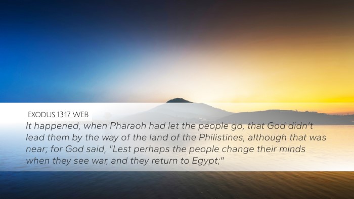 Exodus 13:17 WEB Bible Verse Image