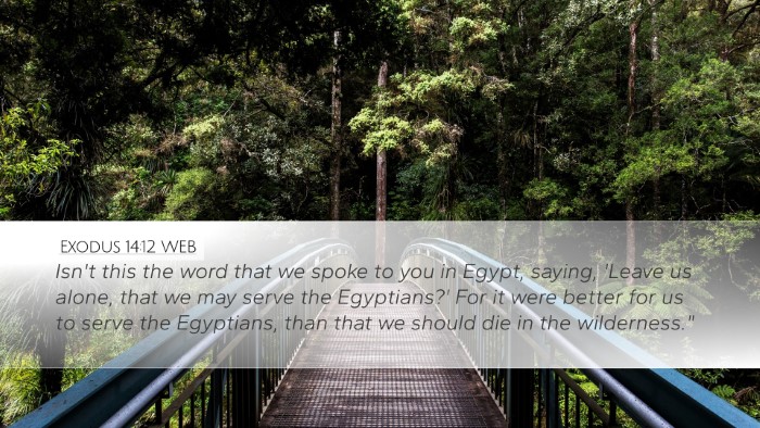 Exodus 14:12 WEB Bible Verse Image