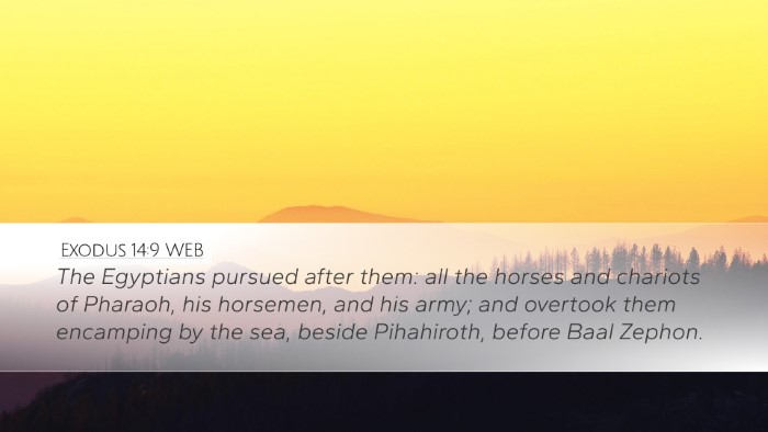 Exodus 14:9 WEB Bible Verse Image