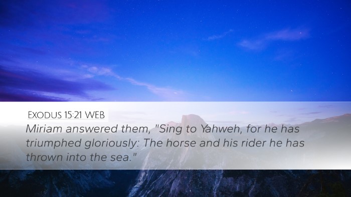 Exodus 15:21 WEB Bible Verse Image