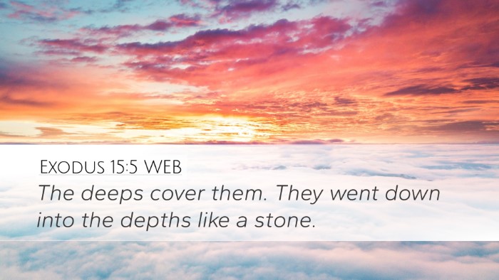 Exodus 15:5 WEB Bible Verse Image