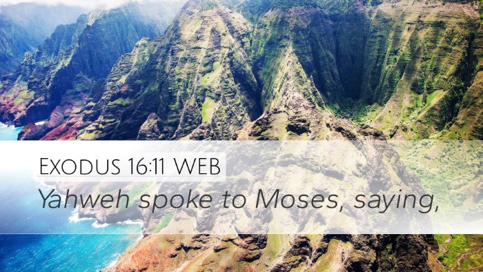 Exodus 16:11 WEB Desktop Wallpaper - Yahweh spoke to Moses, - Desktop Bible Verse Wallpaper