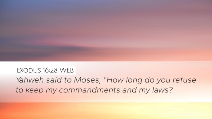 Exodus 16:28 WEB Bible Verse Image