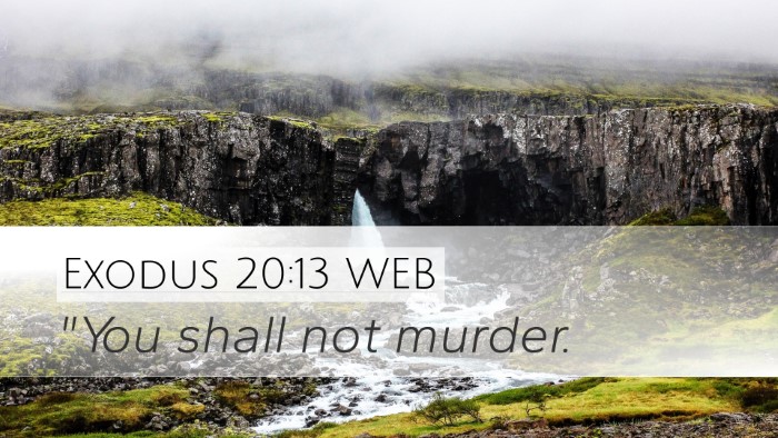Exodus 20:13 WEB Bible Verse Image