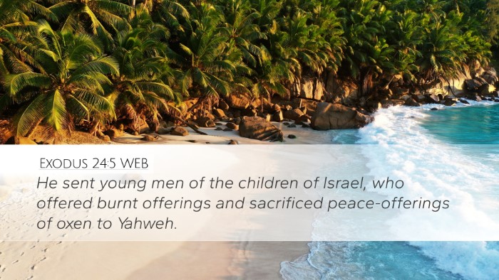 Exodus 24:5 WEB Bible Verse Image