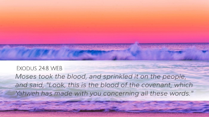 Exodus 24:8 WEB Bible Verse Image