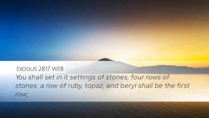 Exodus 28:17 WEB Bible Verse Image