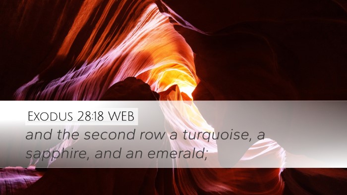 Exodus 28:18 WEB Bible Verse Image